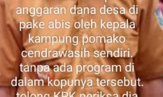 Miris….!!! Diduga Oknum Sekretaris Salah Satu Kampung, Meminta KPK Periksa Kepal Kampung Poumako Cenderawasih Mimika Papua Tengah.